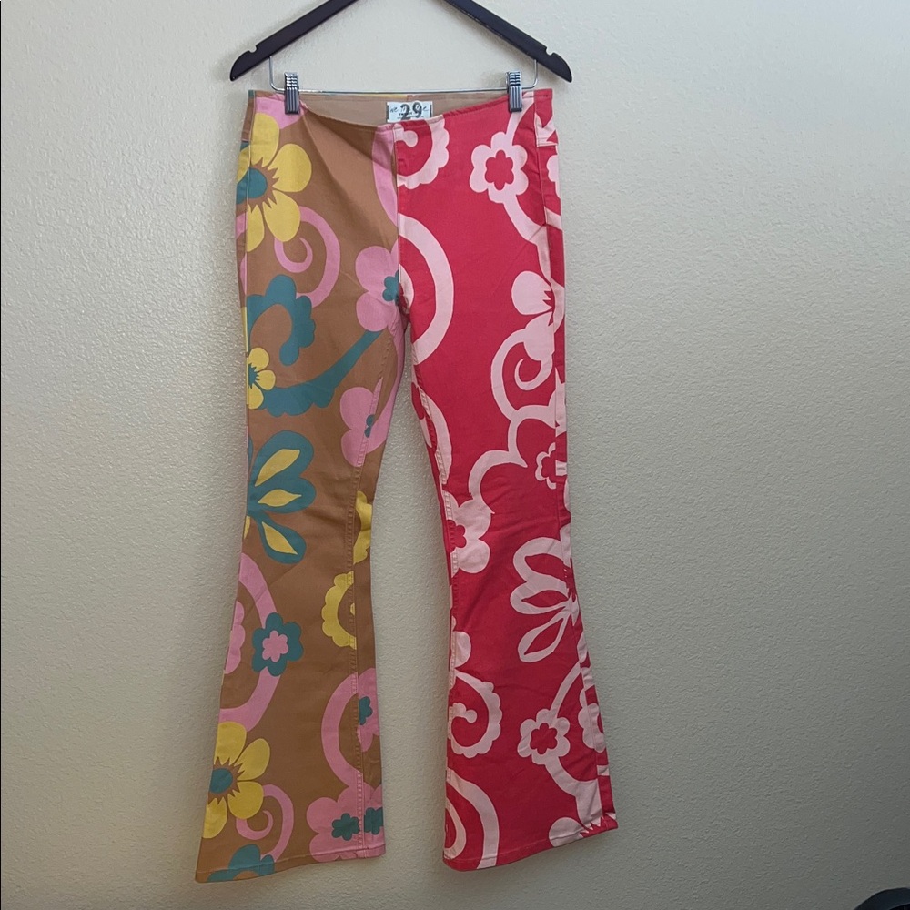 We The Free Multicolor Floral Flare Jeans